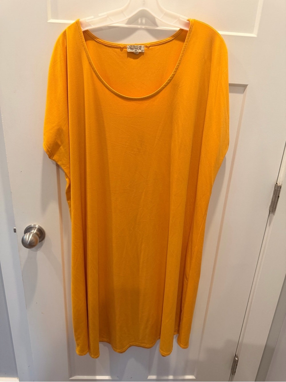 OneWorld 3X Mustard Yellow Swing Dress Oversized Tunic Stretch Plus Size